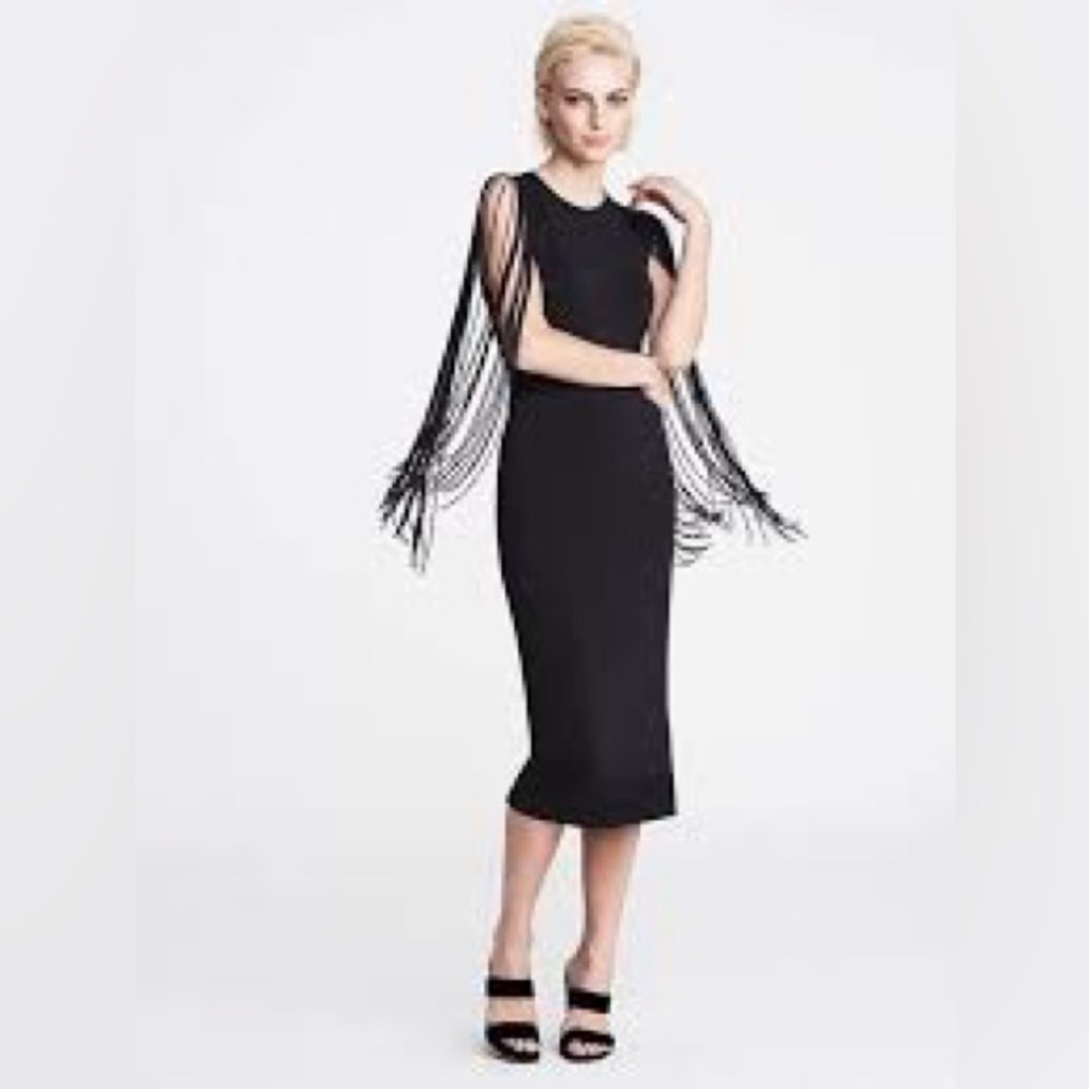 Lavish Alice Black Fringe Mini Dress
